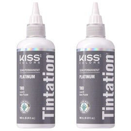 Kiss Tintation SemiPermanent Hair Colour with Aloe Vera 2x 148ml Platinum T003