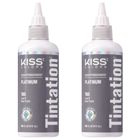 Kiss Tintation SemiPermanent Hair Colour with Aloe Vera 2x 148ml Platinum T003