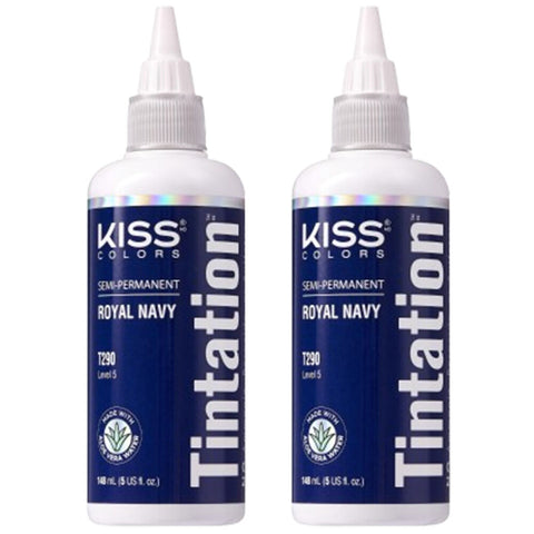 Kiss Tintation SemiPermanent Hair Colour with Aloe Vera 2x 148ml Royal Navy T290