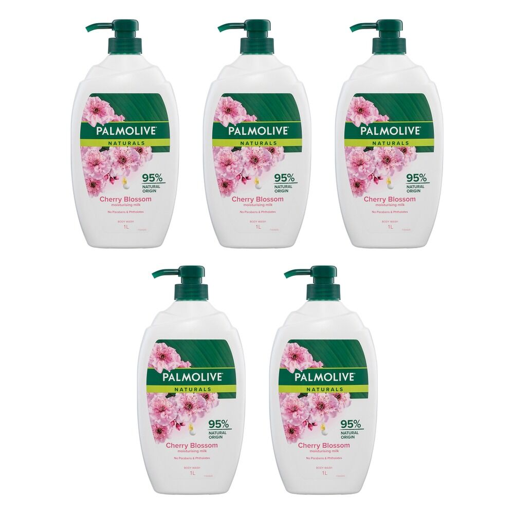 Palmolive Naturals Milk & Cherry Blossom Body Wash 1L Pack of 5