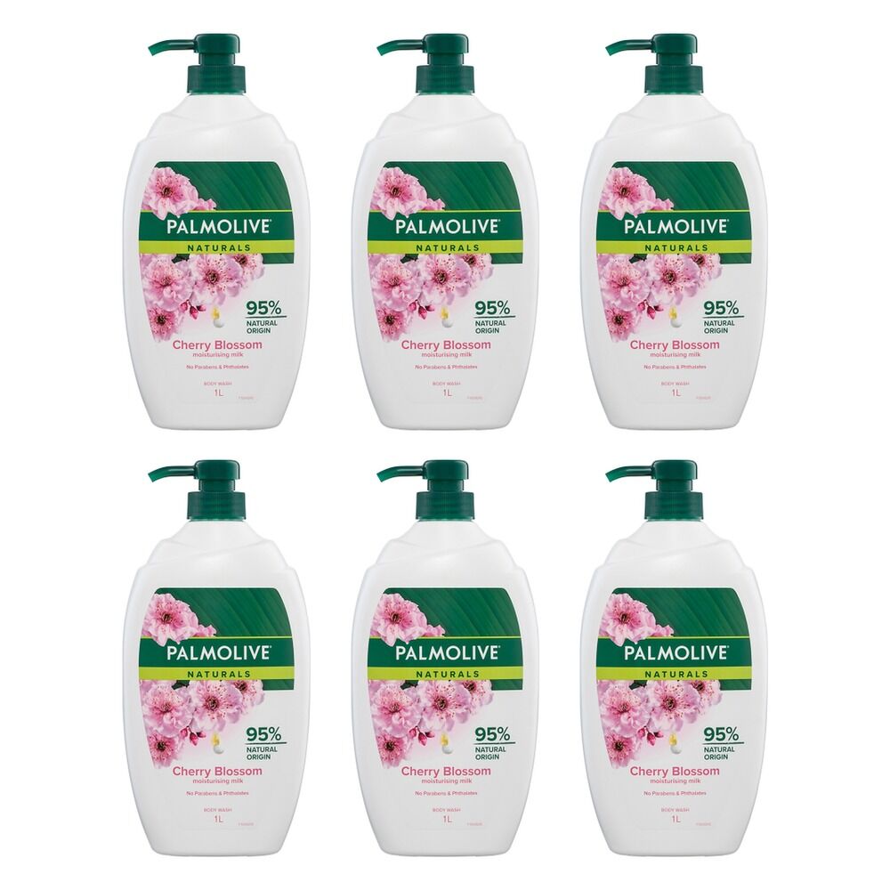 Palmolive Naturals Milk & Cherry Blossom Body Wash 1L Pack of 6
