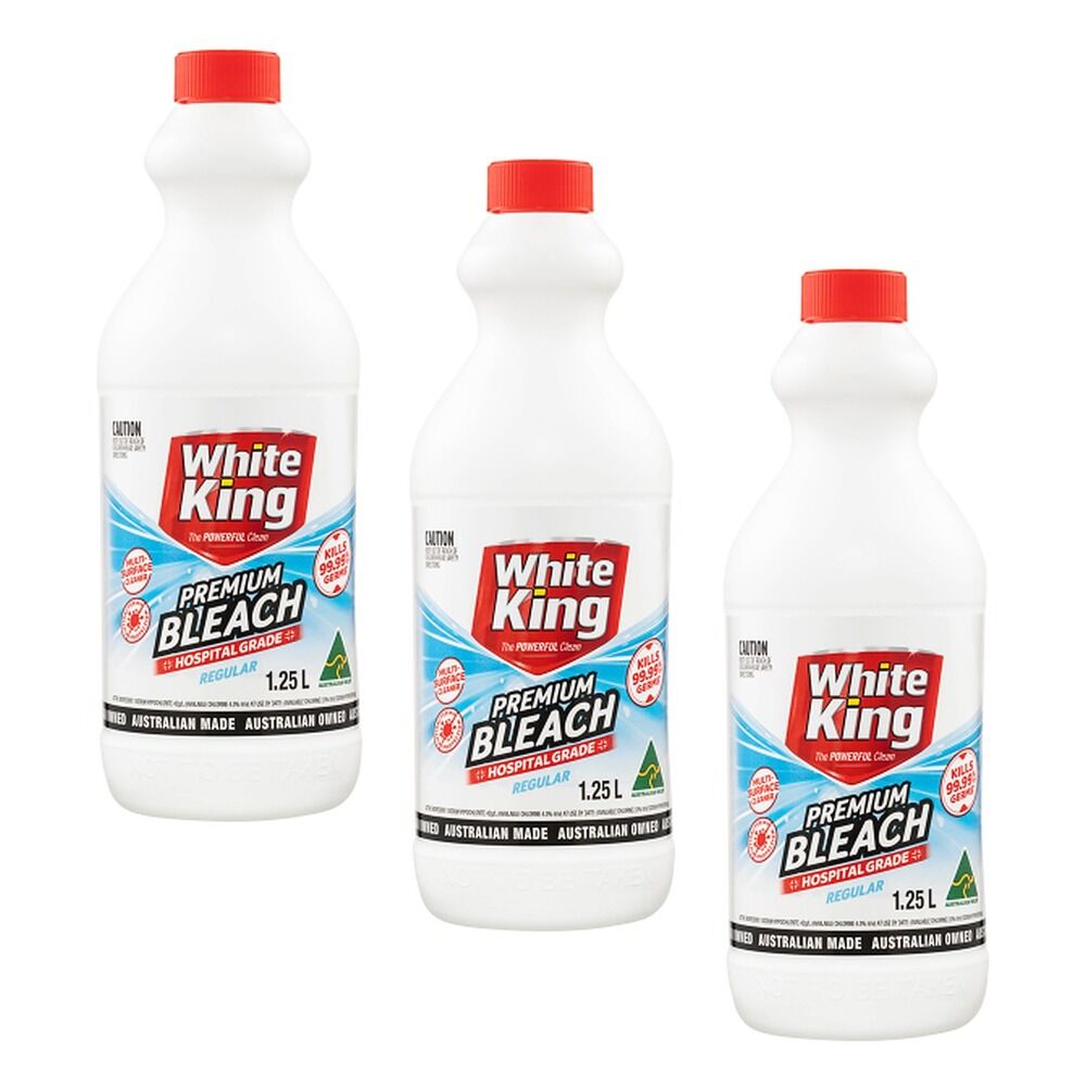 White King Premium Bleach Regular 1.25L x 6 Bundle of 3