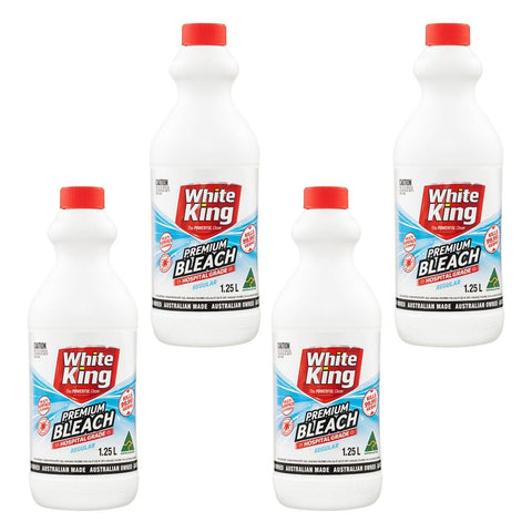 White King Premium Bleach Regular 1.25L x 6 Bundle of 4