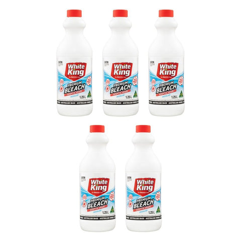 White King Premium Bleach Regular 1.25L x 6 Bundle of 5