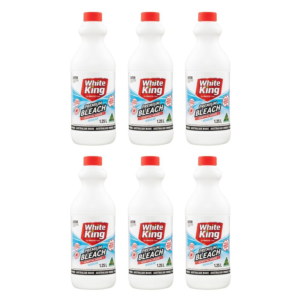 White King Premium Bleach Regular 1.25L x 6 Bundle of 6