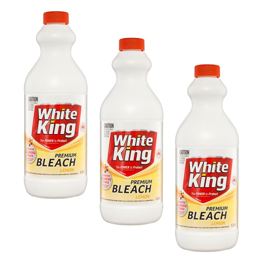 White King Premium Bleach Lemon 1.25L x 6 Bundle of 3