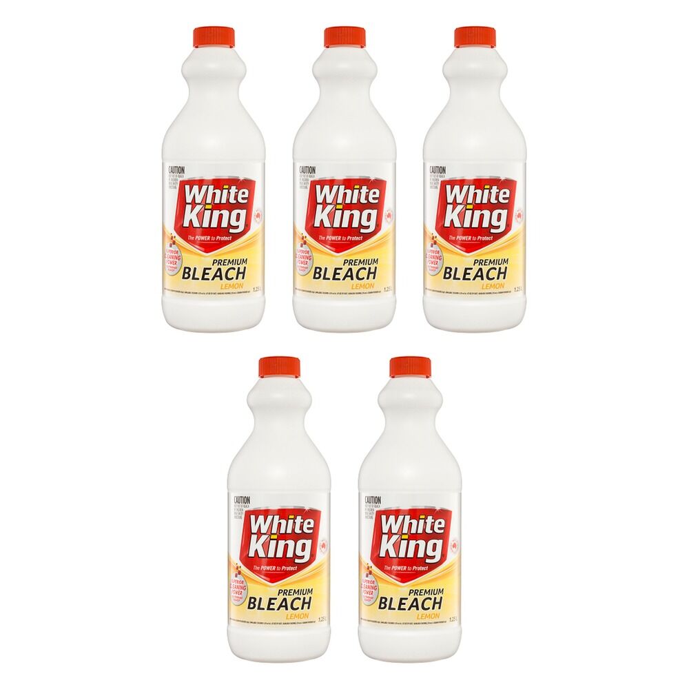 White King Premium Bleach Lemon 1.25L x 6 Bundle of 5