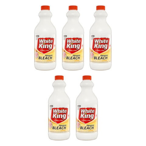 White King Premium Bleach Lemon 1.25L x 6 Bundle of 5