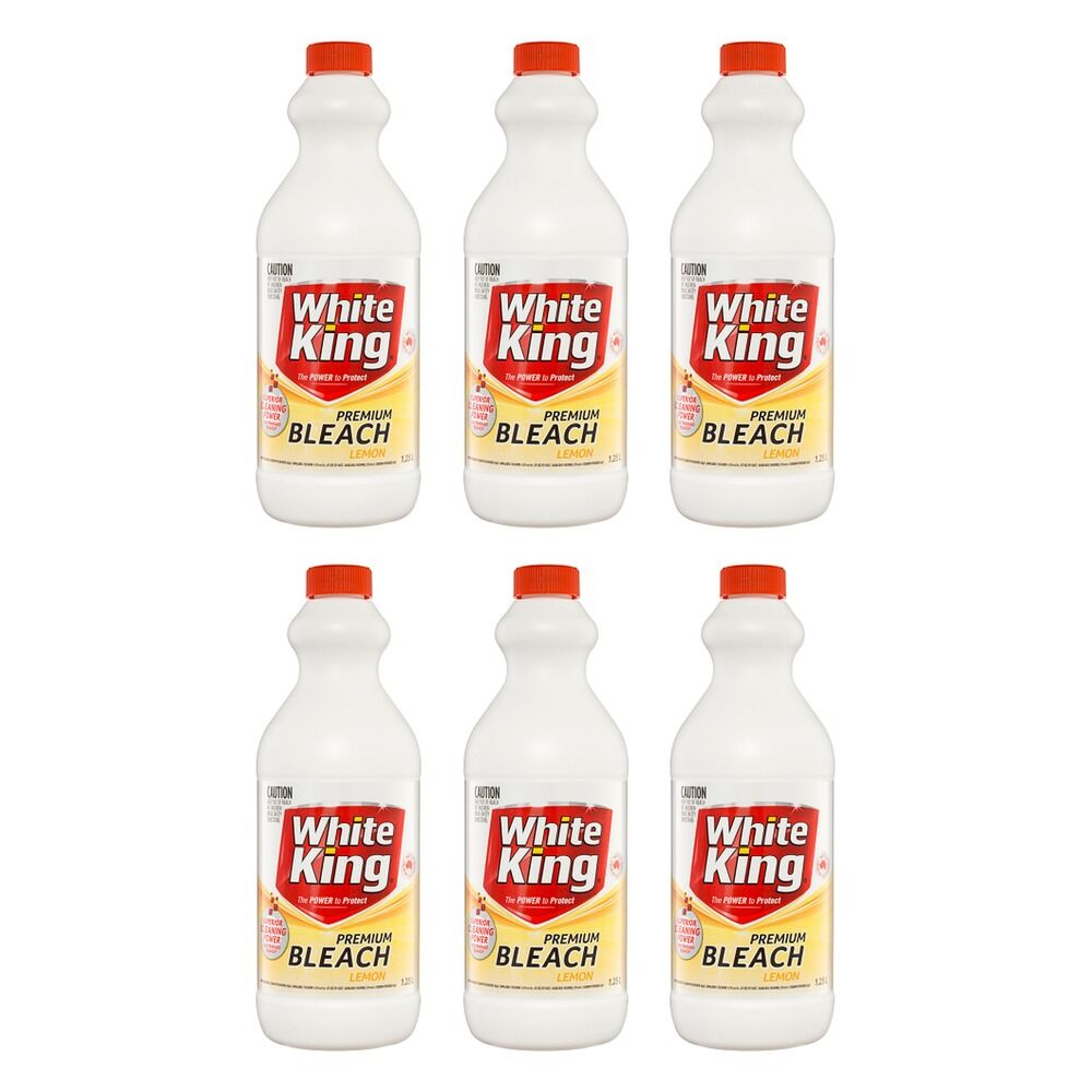 White King Premium Bleach Lemon 1.25L x 6 Bundle of 6