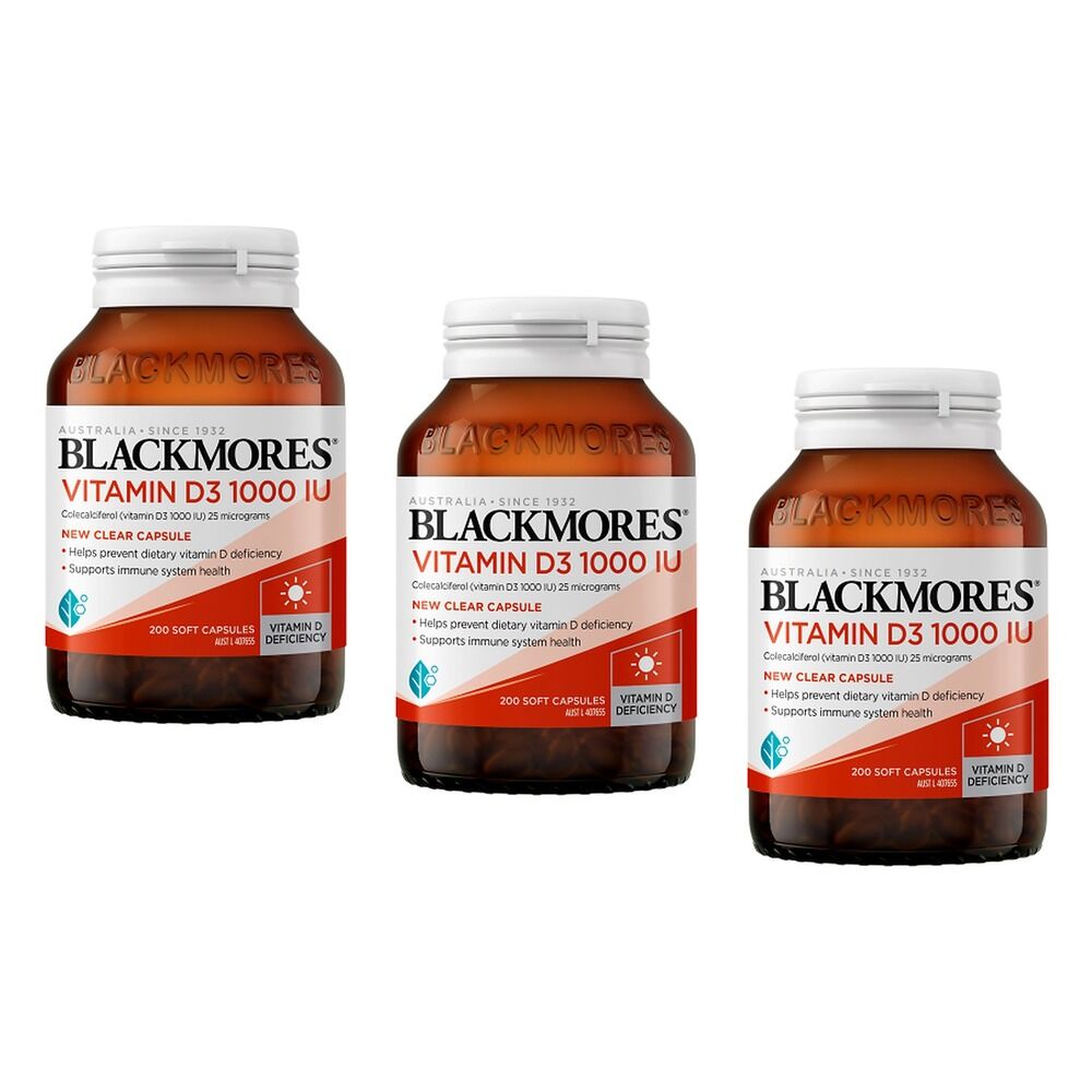 Blackmores Vitamin D3 1000 IU 200 Capsules Pack of 3