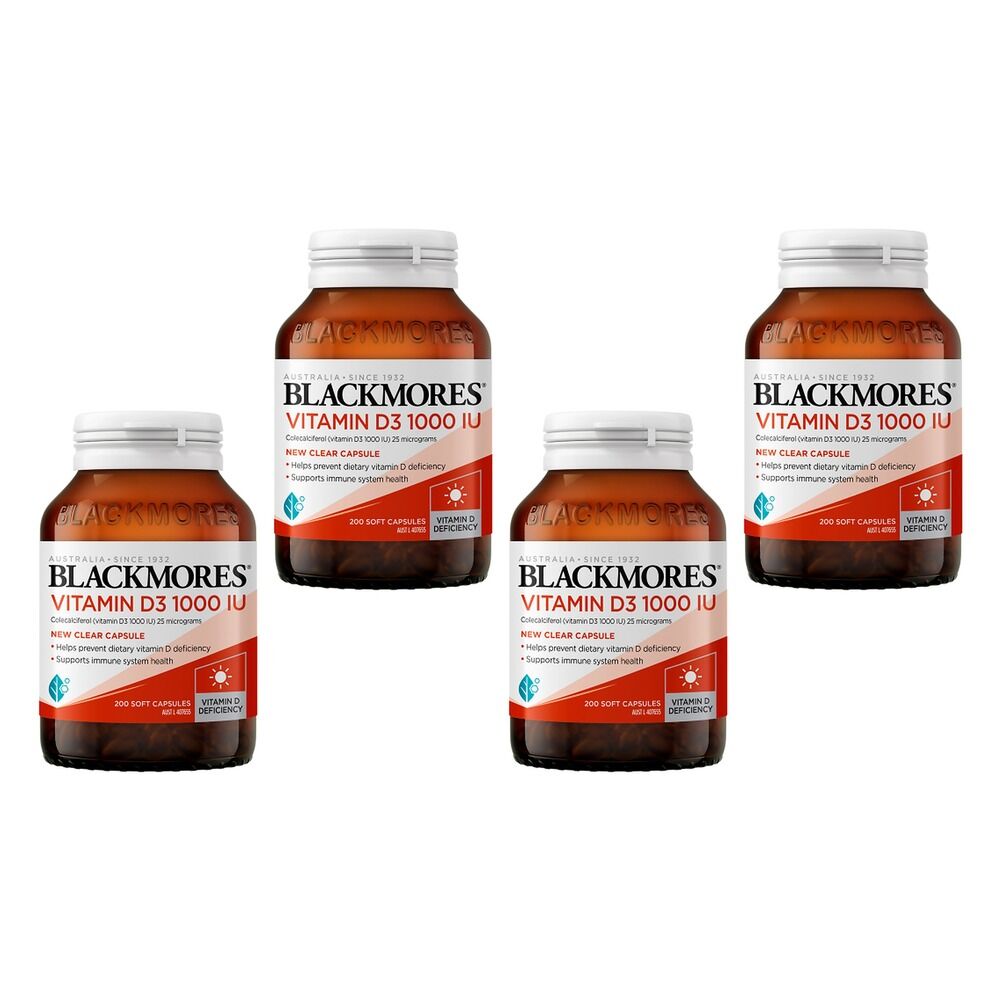 Blackmores Vitamin D3 1000 IU 200 Capsules Pack of 4