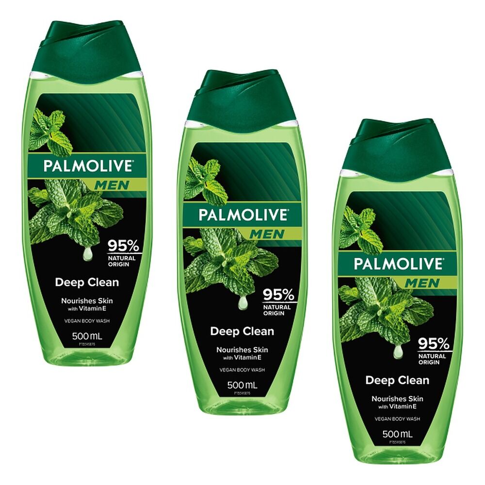 Palmolive Men Deep Clean Shower Gel 500mL Pack of 3
