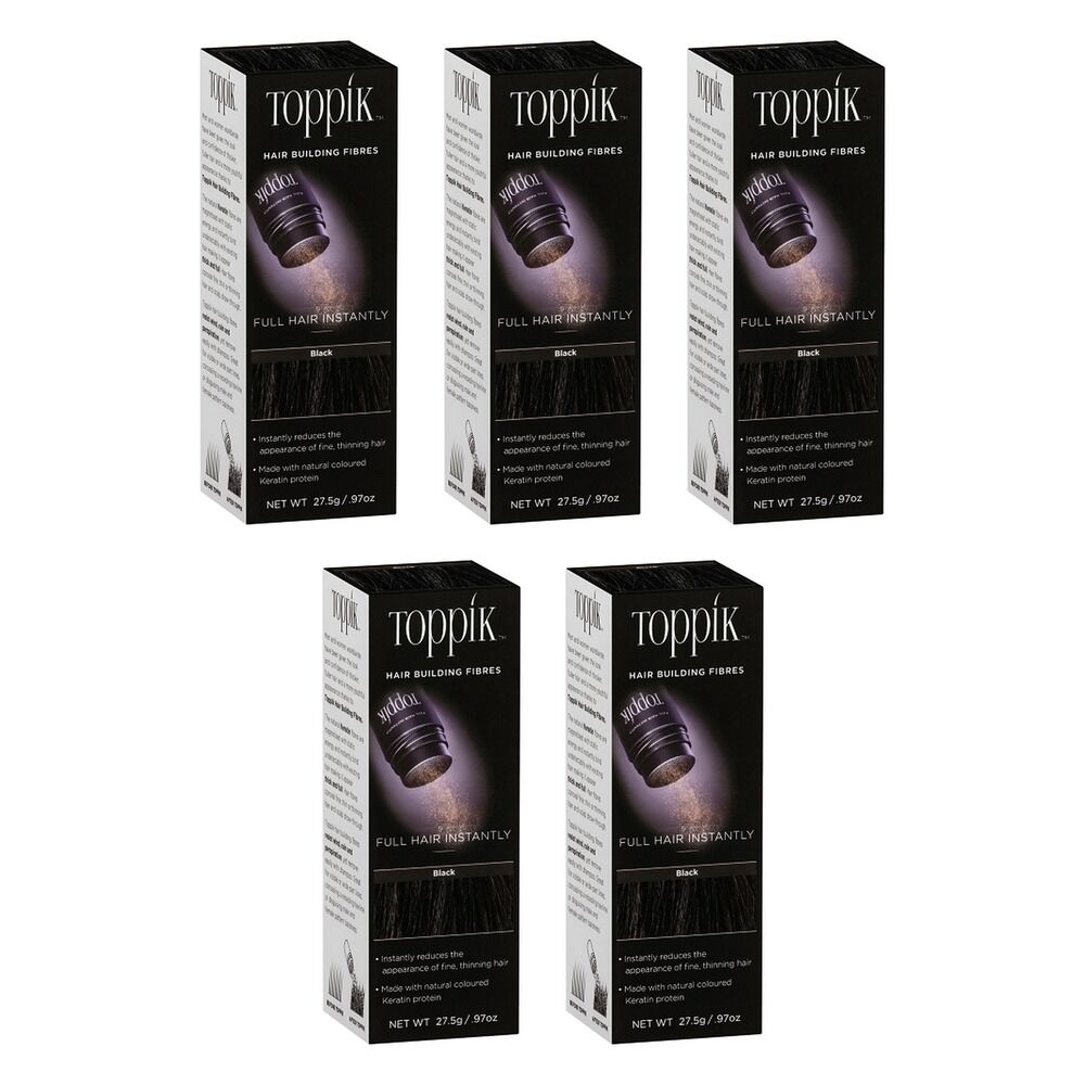 Toppik Hair Building Fibres Black 27.5g Pack of 5