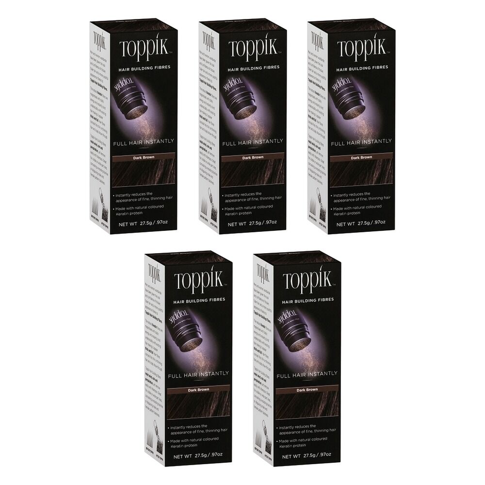 Toppik Hair Building Fibres Dark Brown 27.5g Pack of 5