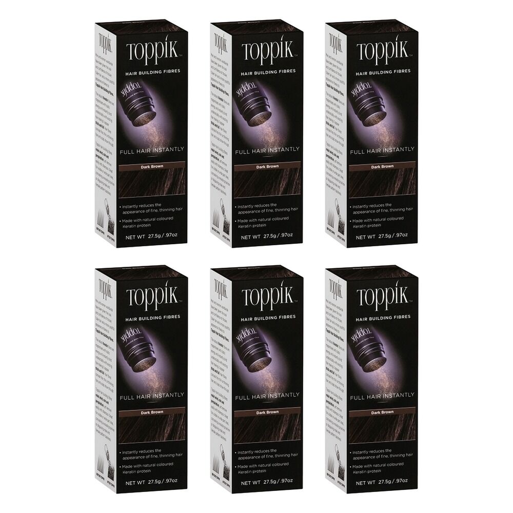 Toppik Hair Building Fibres Dark Brown 27.5g Pack of 6
