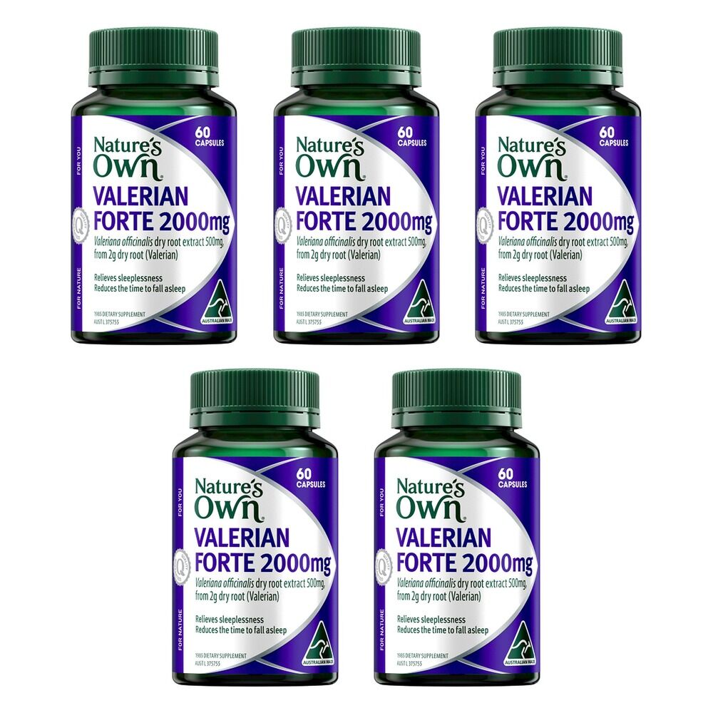 Nature's Own Valerian Forte 2000mg 60 Capsules Pack of 5