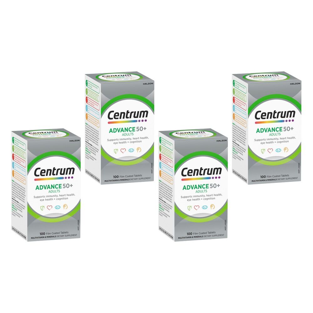 Centrum Advance 50+ Adults 100 Tablets Pack of 4