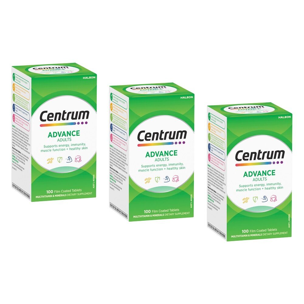 Centrum Advance Adults 100 Tablets Pack of 3