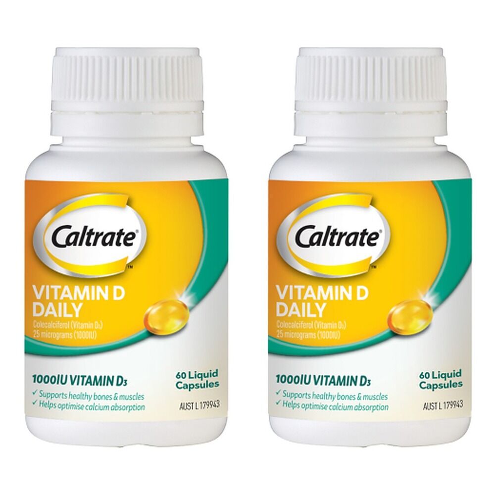 Caltrate Vitamin D Daily 60 Capsules Pack of 2