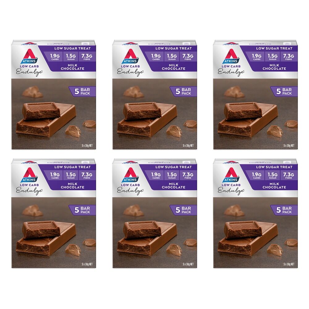 Atkins Endulge Milk Chocolate 30g 5 Pack Bundle of 6