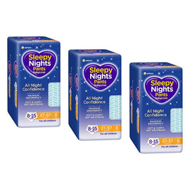 Baby Love Sleepy Nights Pants 8-15 Years (27-58kg) 8 Pack x 4 Bundle of 3