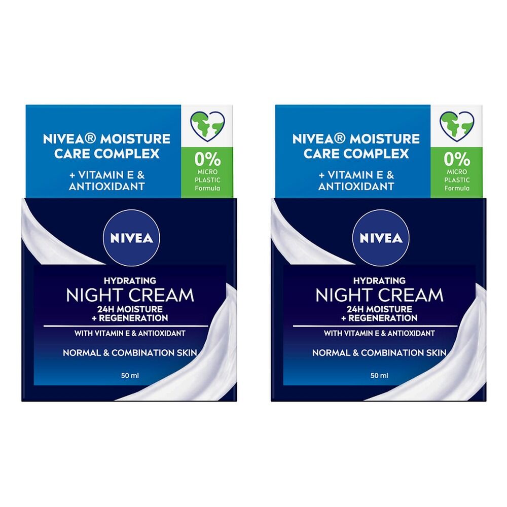NIVEA Hydrating Night Cream 50mL Pack of 2