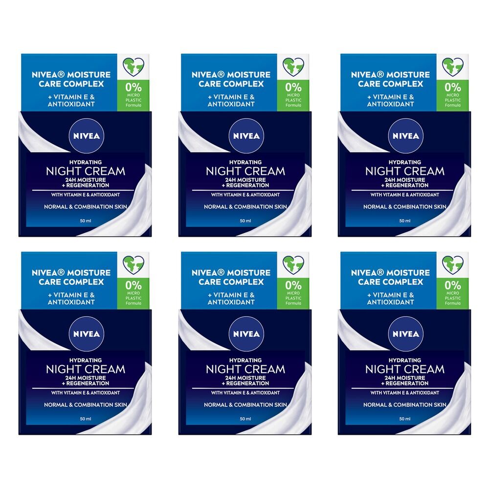 NIVEA Hydrating Night Cream 50mL Pack of 6