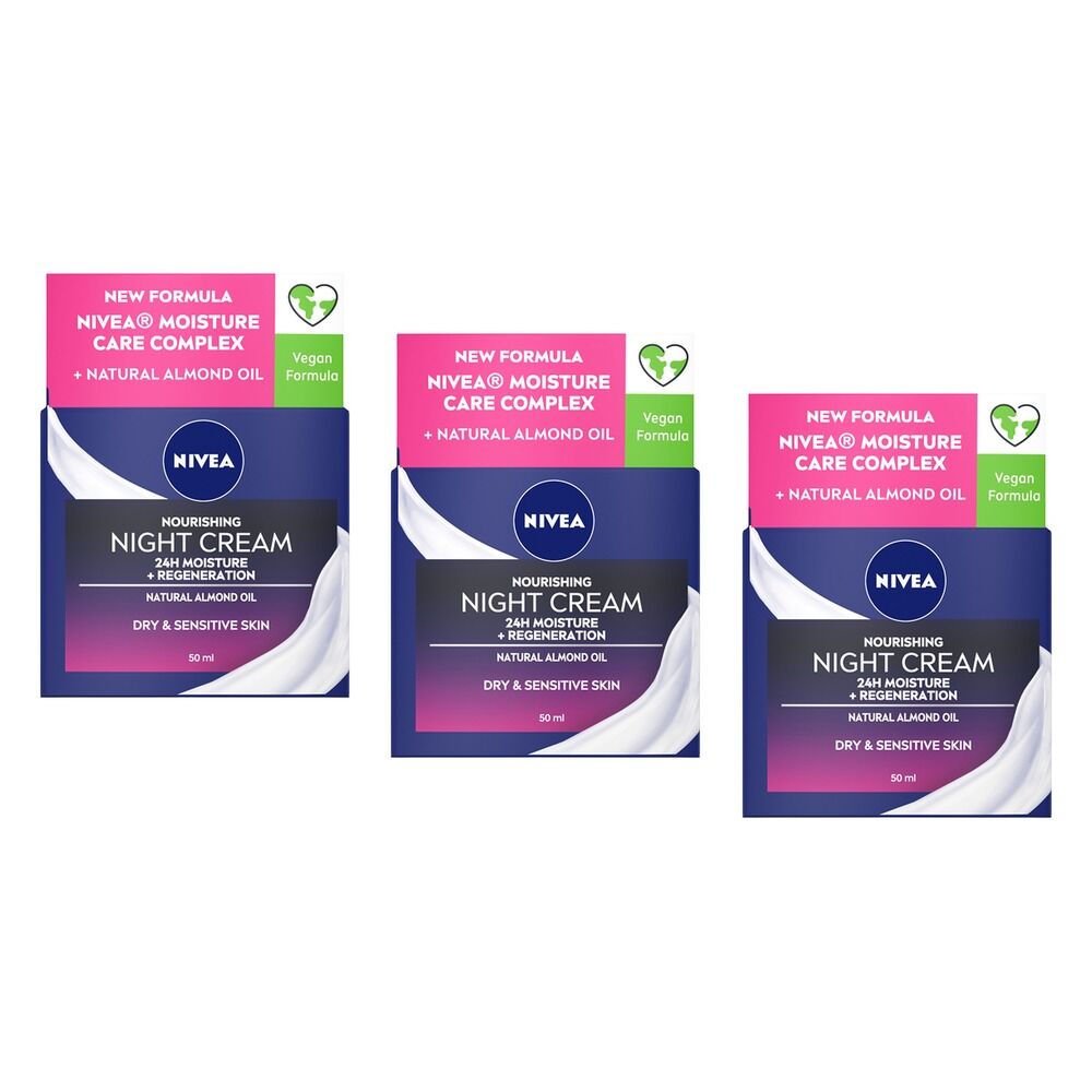 NIVEA Nourishing Night Cream 50mL Pack of 3