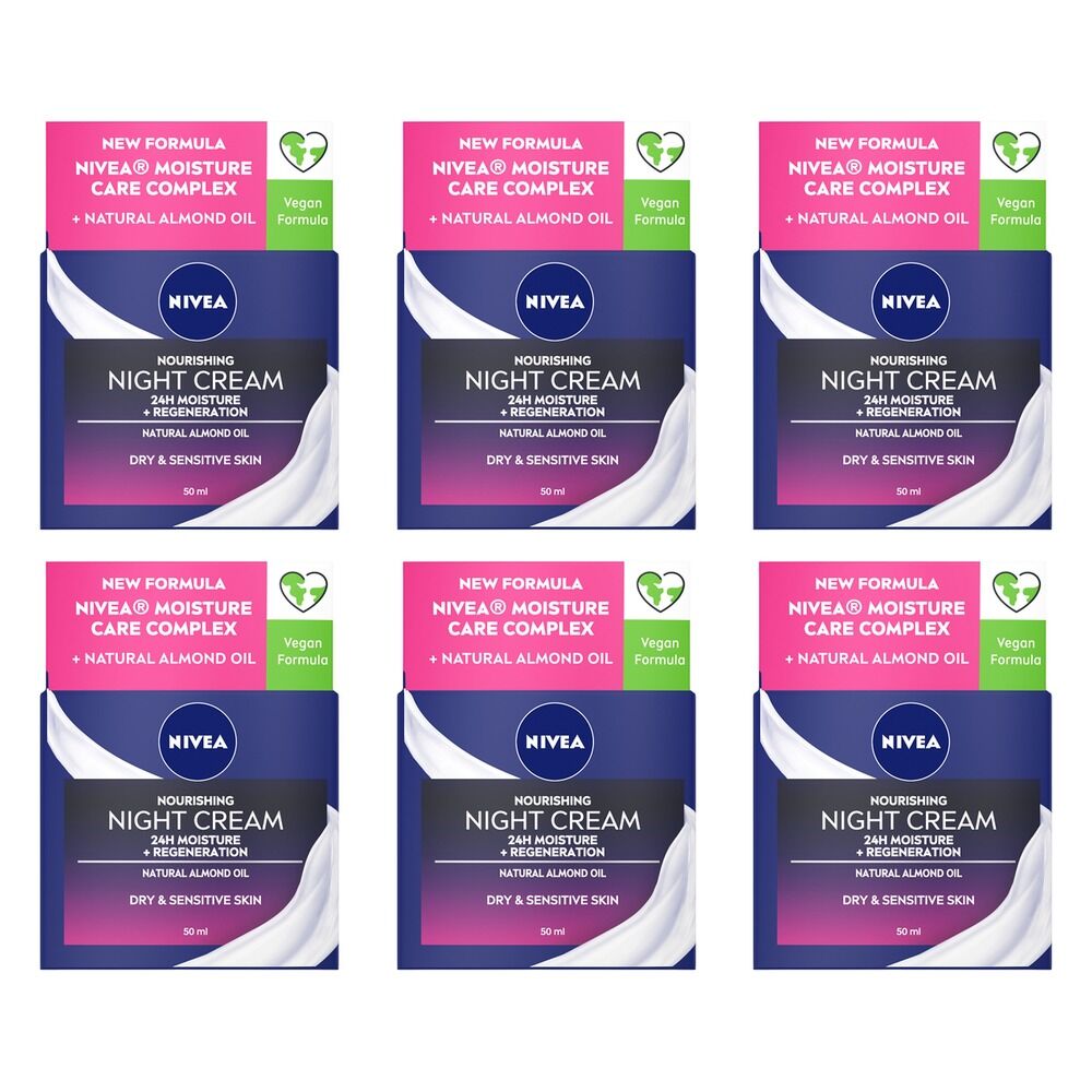 NIVEA Nourishing Night Cream 50mL Pack of 6