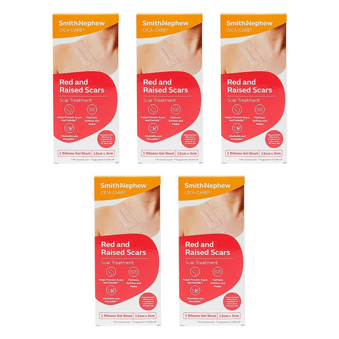 Cica-Care Scar Treatment Silicone Gel Sheet 12cm x 3cm Pack of 5