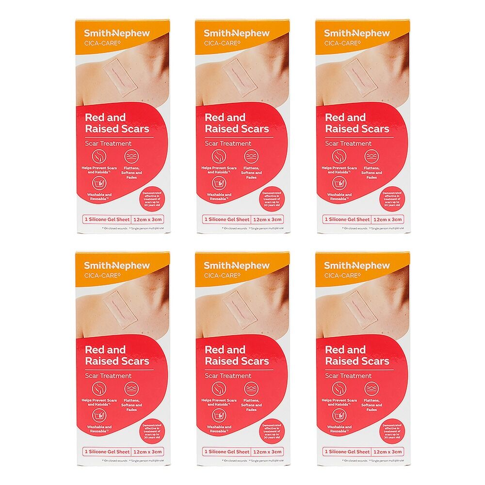 Cica-Care Scar Treatment Silicone Gel Sheet 12cm x 3cm Pack of 6