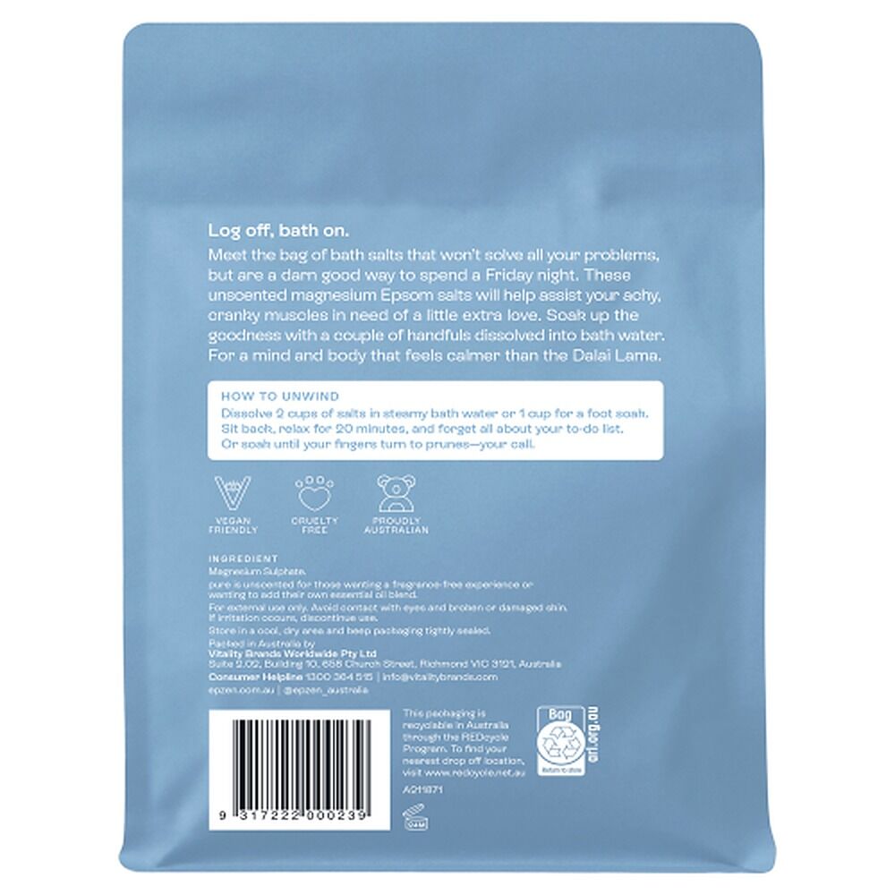 EpZen Magnesium Bath Salts Pure 900g