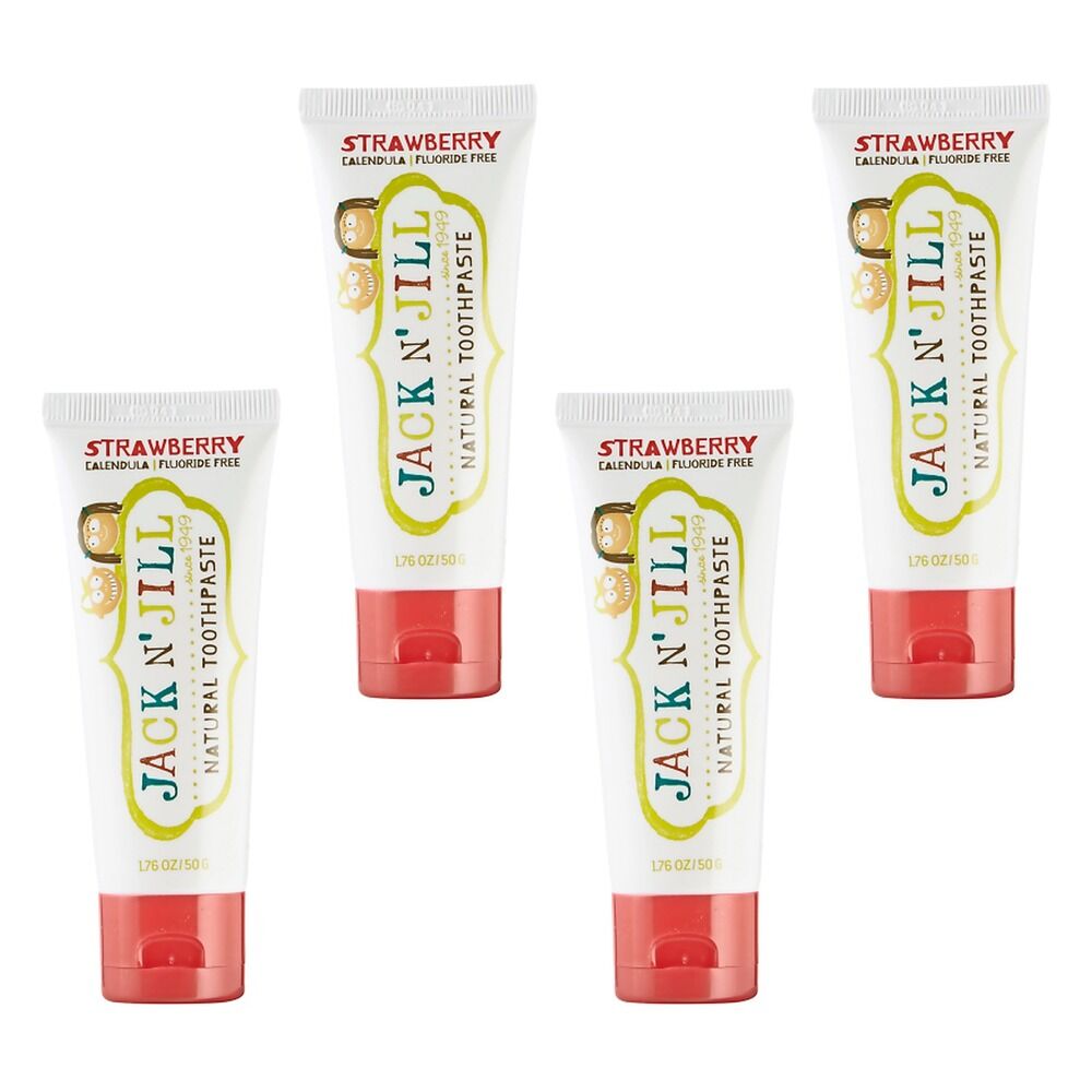 Jack N' Jill Natural Strawberry Fluoride Free Toothpaste 50g Pack of 4