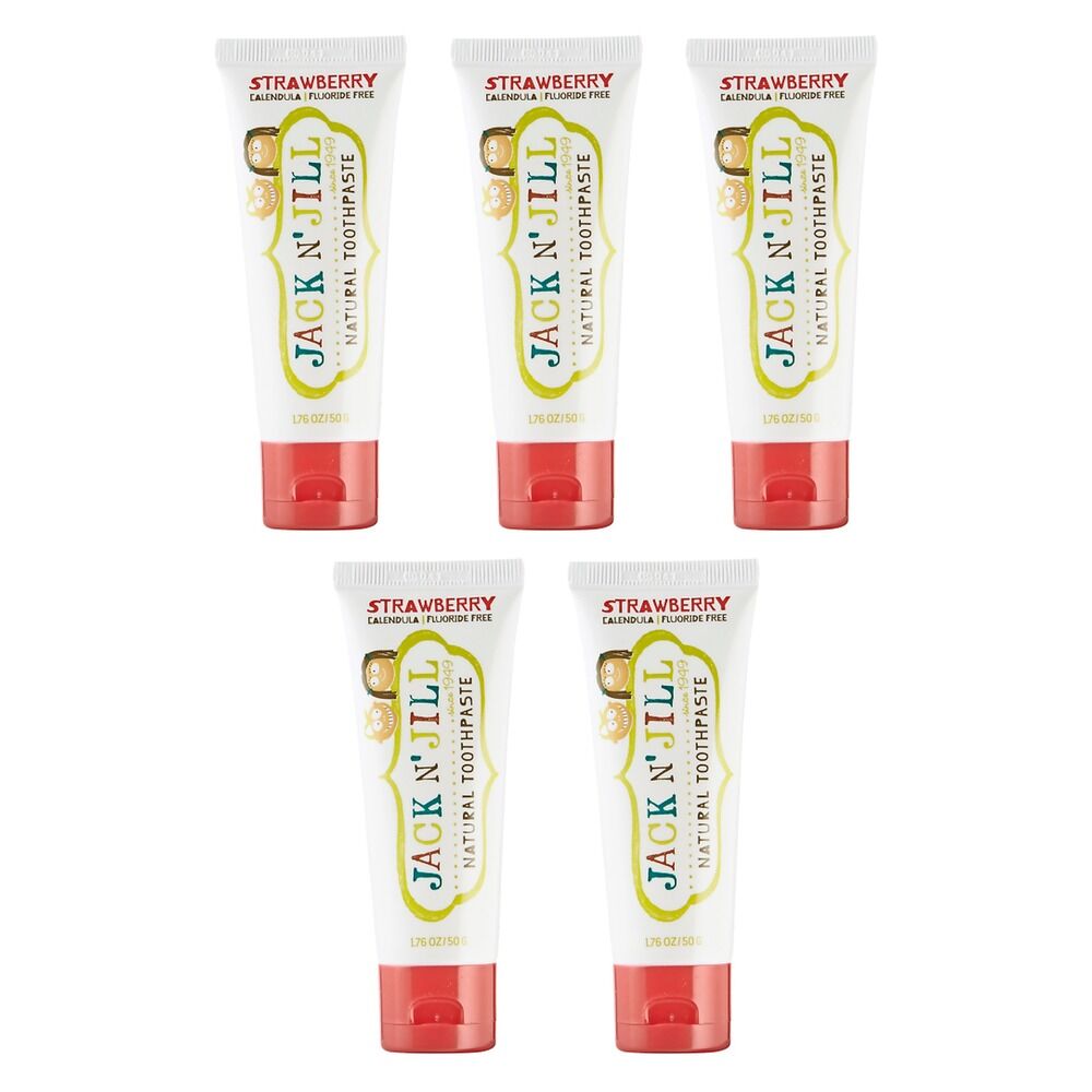 Jack N' Jill Natural Strawberry Fluoride Free Toothpaste 50g Pack of 5