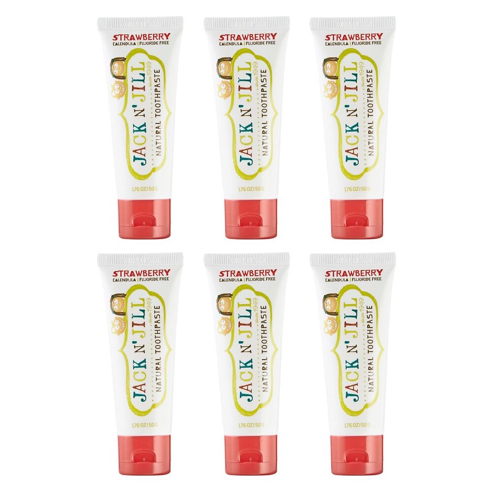 Jack N' Jill Natural Strawberry Fluoride Free Toothpaste 50g Pack of 6