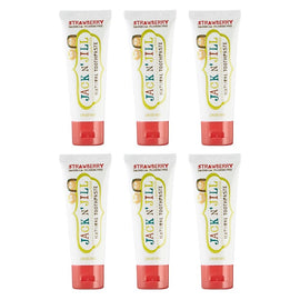 Jack N' Jill Natural Strawberry Fluoride Free Toothpaste 50g Pack of 6