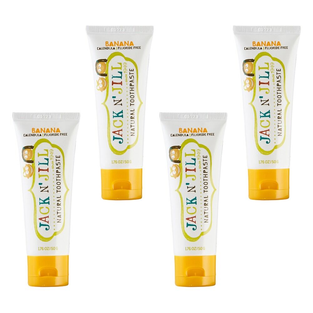 Jack N' Jill Natural Banana Fluoride Free Toothpaste 50g Pack of 4