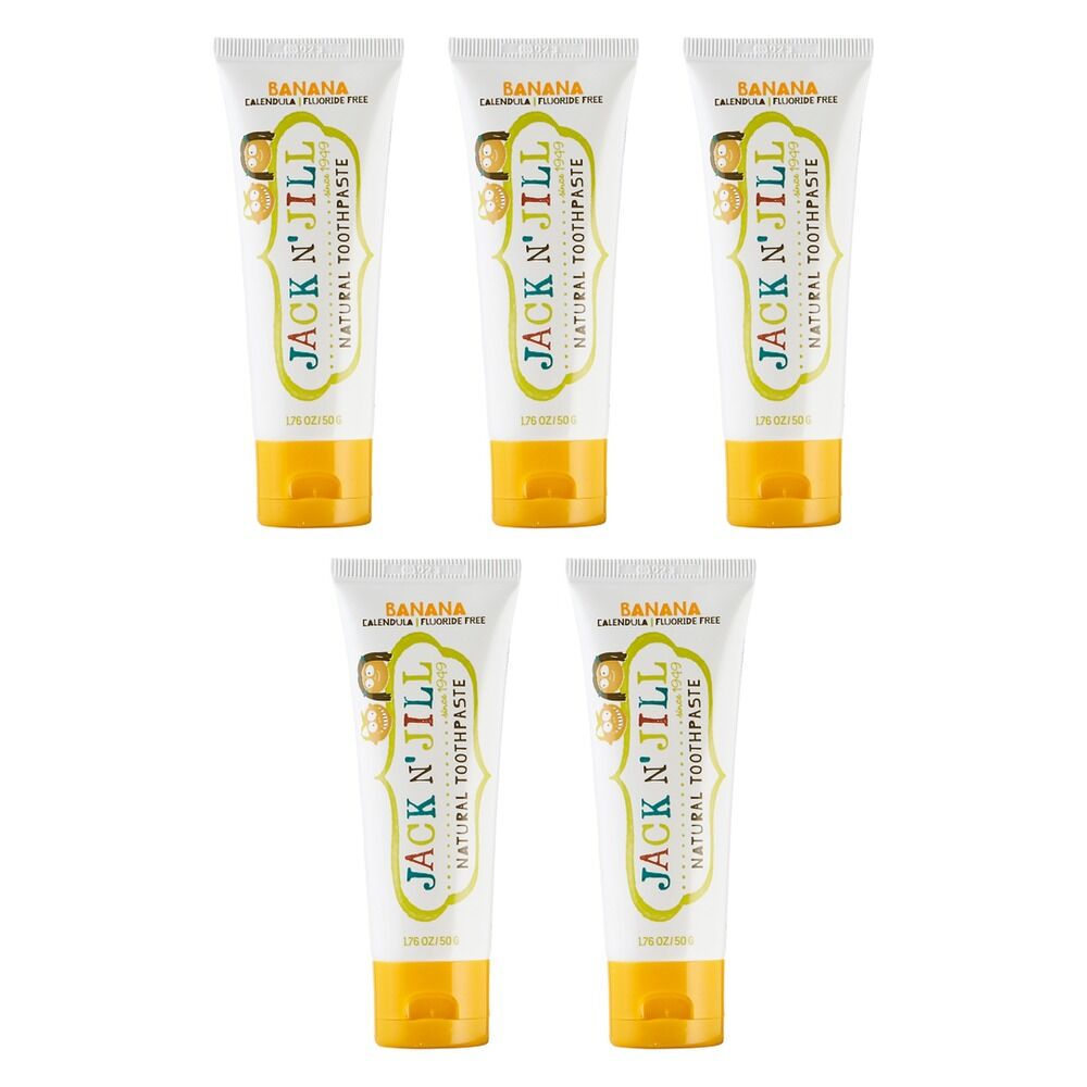 Jack N' Jill Natural Banana Fluoride Free Toothpaste 50g Pack of 5