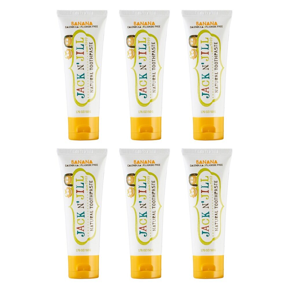 Jack N' Jill Natural Banana Fluoride Free Toothpaste 50g Pack of 6