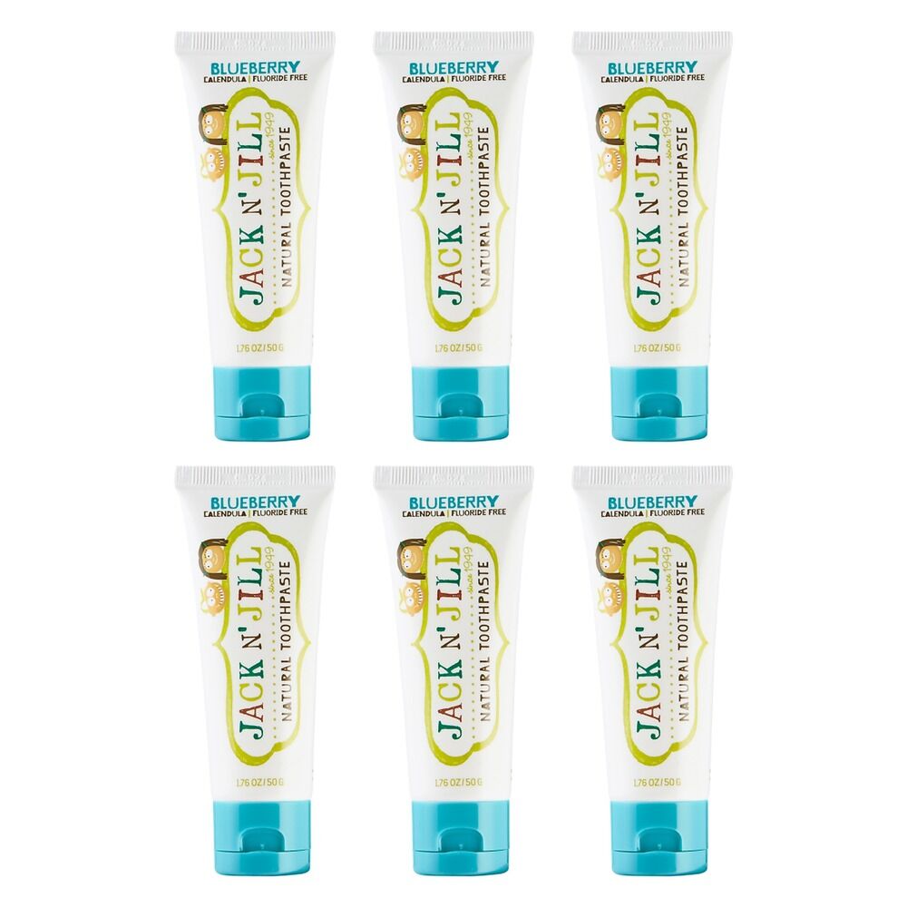 Jack N' Jill Natural Blueberry Fluoride Free Toothpaste 50g Pack of 6