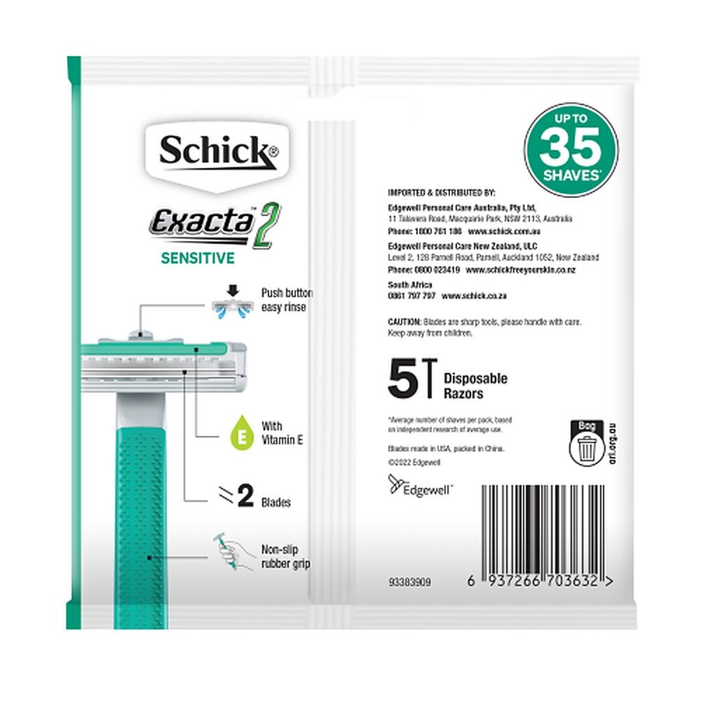 Schick Exacta2 Sensitive Disposable Razors 5 Pack