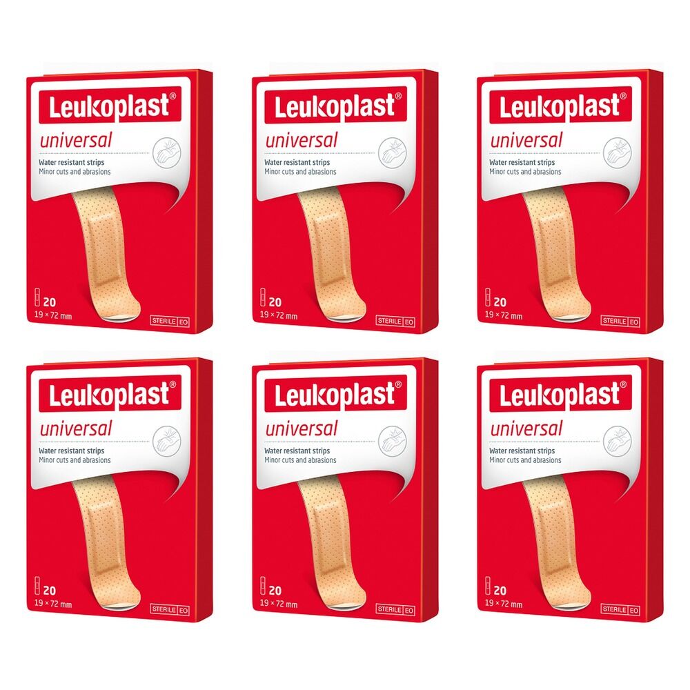Leuko Leukoplast Universal Finger Dressings 20 Pack Bundle of 6