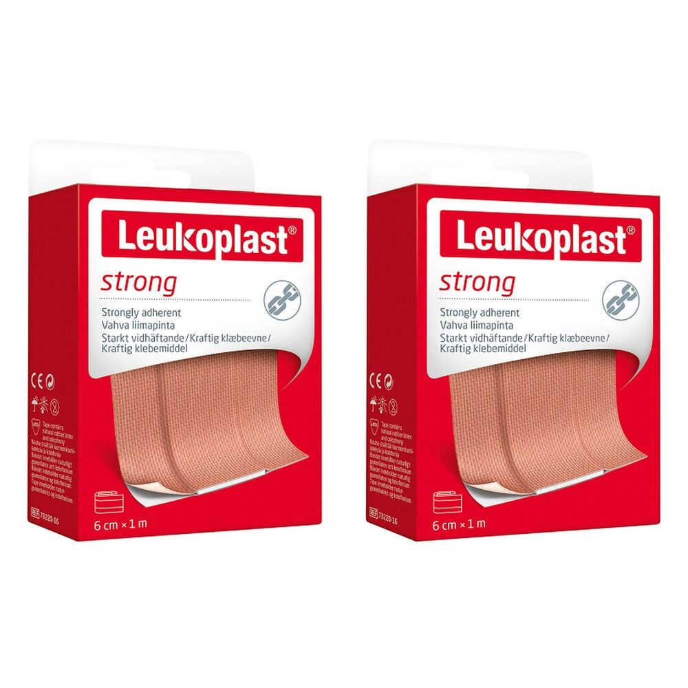 Leuko Leukoplast Strong First Aid Dressing 6cm x 1m Roll Pack of 2