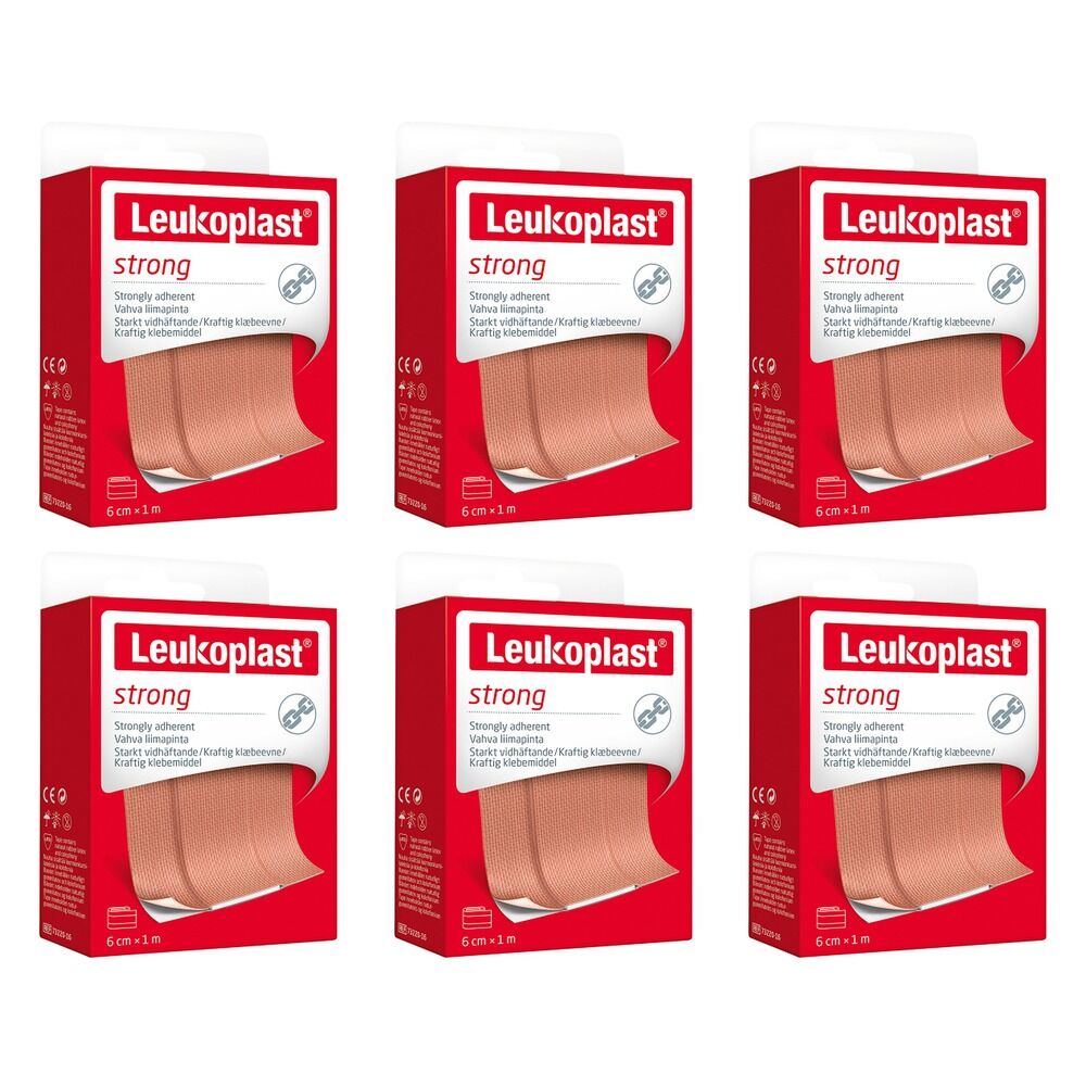 Leuko Leukoplast Strong First Aid Dressing 6cm x 1m Roll Pack of 6