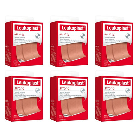 Leuko Leukoplast Strong First Aid Dressing 6cm x 1m Roll Pack of 6