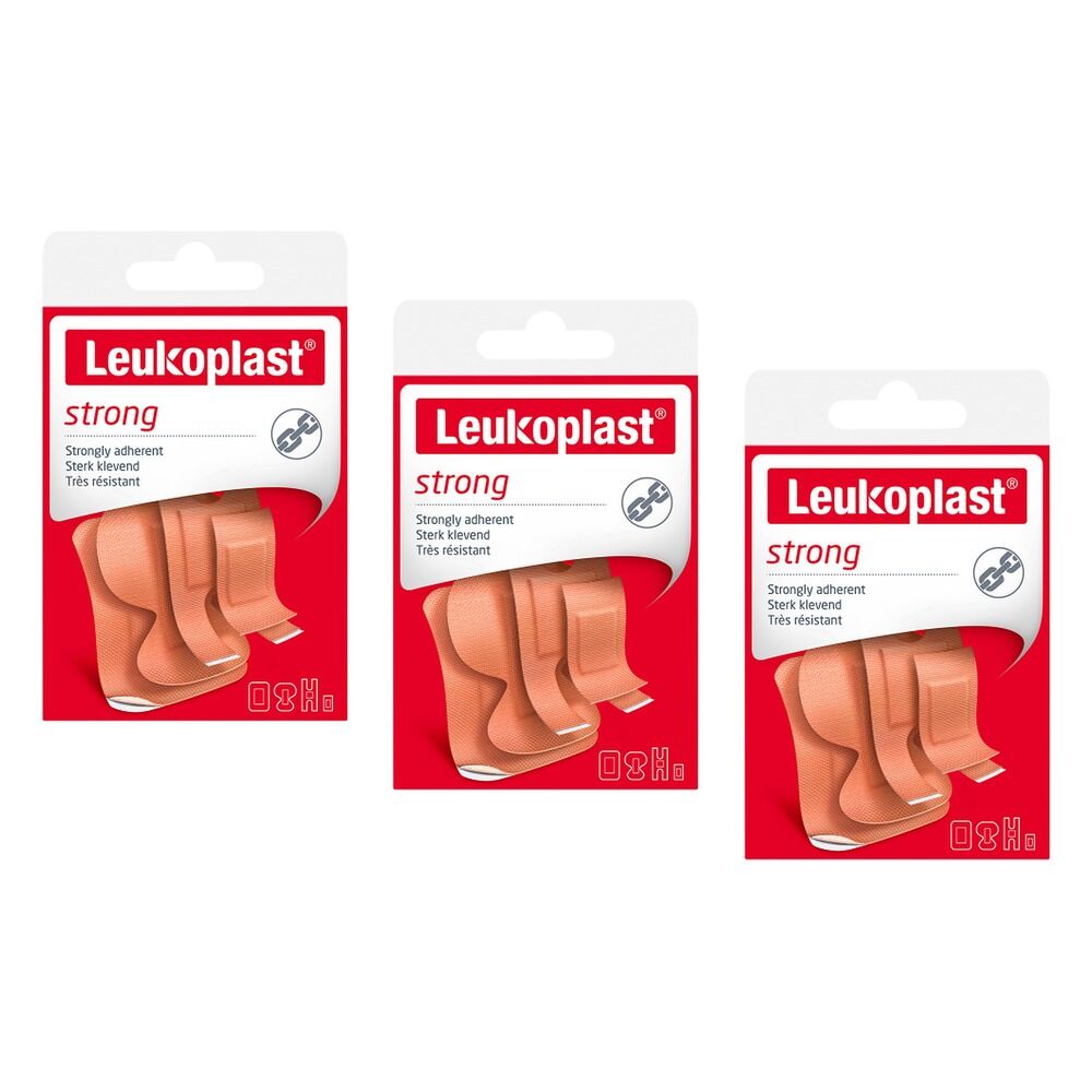 Leuko Leukoplast Strong First Aid Dressings Assorted 20 Pack Bundle of 3
