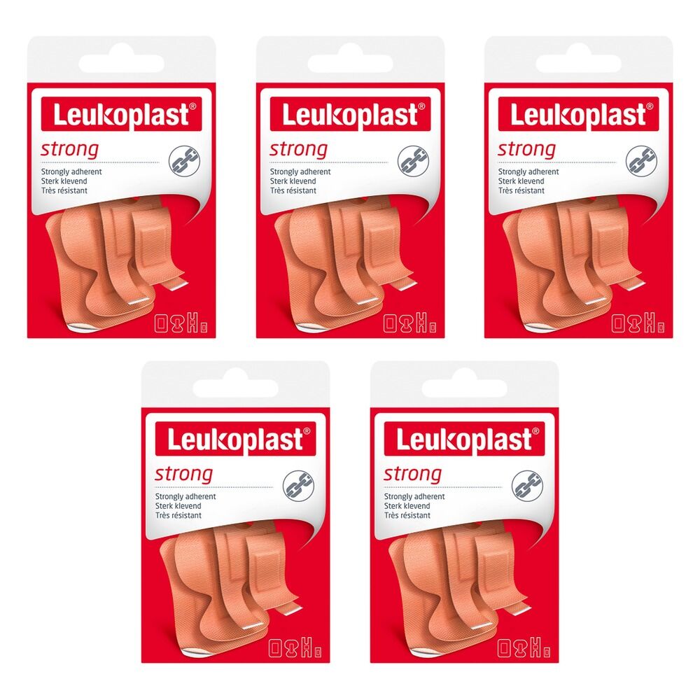 Leuko Leukoplast Strong First Aid Dressings Assorted 20 Pack Bundle of 5