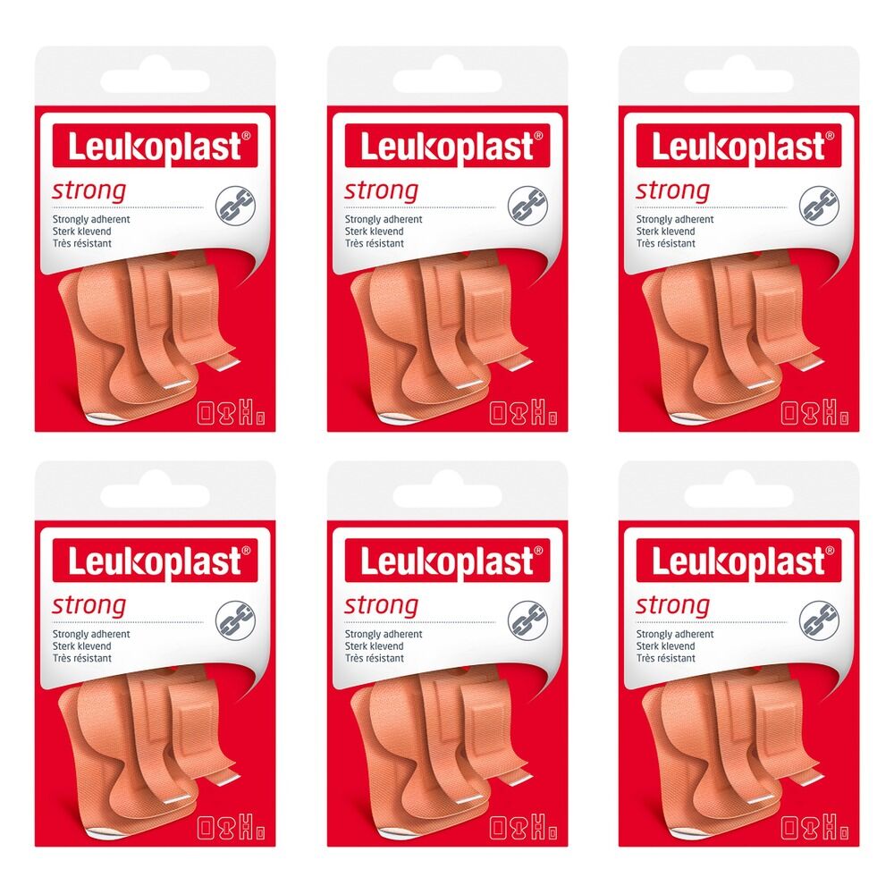 Leuko Leukoplast Strong First Aid Dressings Assorted 20 Pack Bundle of 6