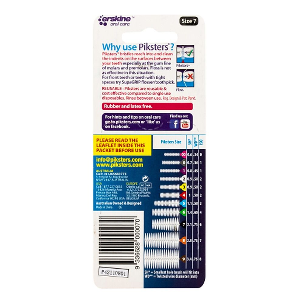 Piksters Interdental Brushes Black Size 7 7 Pack