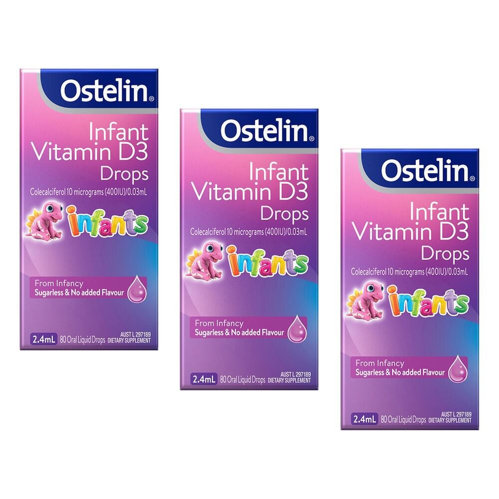 Ostelin Infant Vitamin D3 Drops 2.4mL Pack of 3